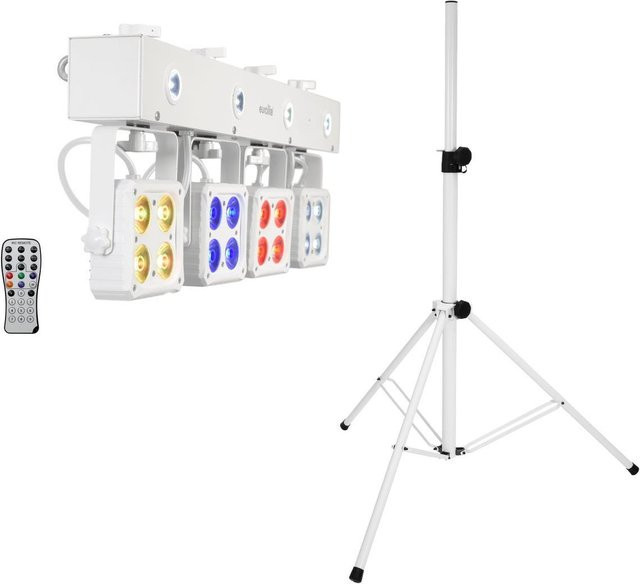 EUROLITE LED Set KLS-180 RGB in Weiß mit BS-2 EU Boxenhochständer in Weiß - Bild 1