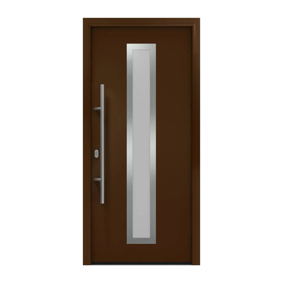 EcoStar Haustür Isopro IP 700S mit Glaseinsatz in Terrabraun, B: 110 cm, H: 210 cm, DIN Links - Bild 2