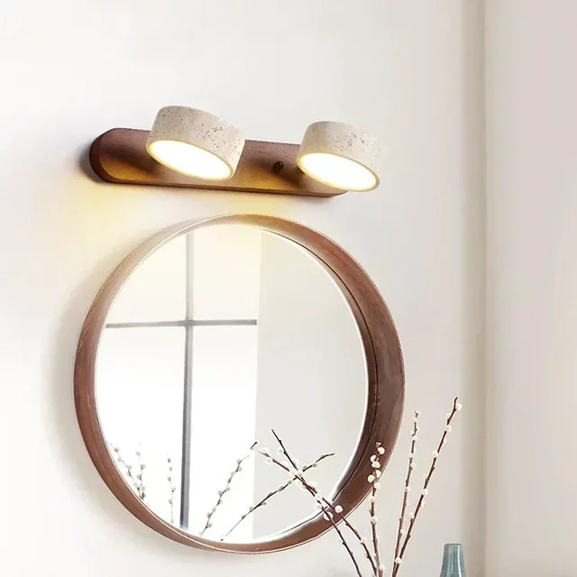 Runde LED Wandleuchte im Wabi Sabi Design für Badezimmer und Schminktisch, Beige, Warmweiß, Durchmesser: 32 cm, Tiefe: 14 cm - Bild 1