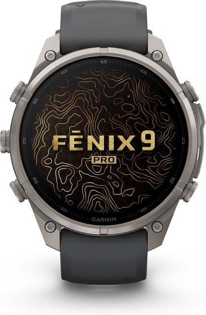 Garmin fenix 9 Pro Inreach Sportuhr in Titan mit GPS und Grauer Farbe - Bild 1