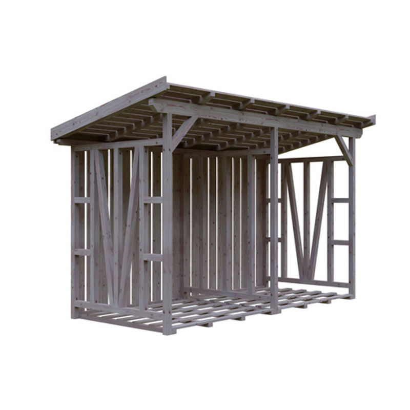Kaminholzunterstand Max von Skan Holz aus Douglasienholz in Beige, B/H/T: 370 x 229 x 160 cm - Bild 2
