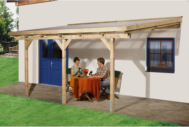 Weka Terrassenüberdachung Pultdach mit transparentem Kunststoffdach, B/T: 424 x 257 cm - Bild 1
