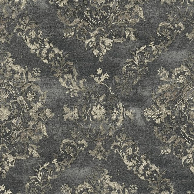 Profhome Barock Tapete Romantisch Anthrazit Gold Schwarz-Grau, Vlies, Breite: 0,53 m, Länge: 10,05 m - Bild 1