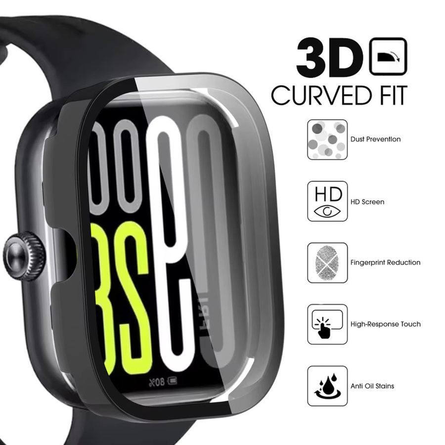 Displayschutz mit gehärtetem Glas und PC-Bumper für Xiaomi Redmi Watch 5/5 ESIM, transparent - Bild 4