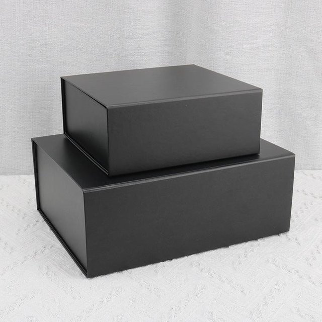 Magnetische Flip-Geschenkbox als Faltschachtel für Süßigkeiten, Hochzeit oder Geburtstag, Farben: Weiß, Schwarz, Rosa, Gold, B/T/H: 20 x 18 x 8 cm - Bild 1