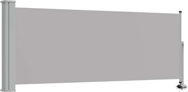 vidaXL Ausziehbare Seitenmarkise aus Polyester und Stahl, Grau, H: 100 cm, B: 300 cm