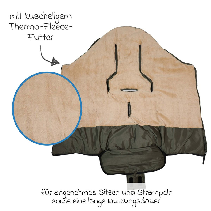 Kaiser Thermo-Fleece Fußsack Sandy für Buggy, Sport- und Kinderwagen in Beige Green - Bild 3