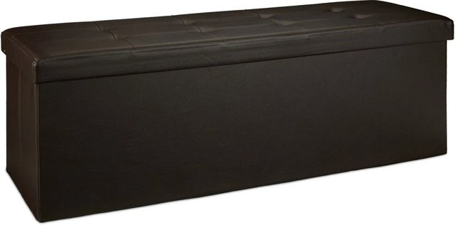 Relaxdays Sitzbank aus Kunstleder in Braun, faltbar, B/H/T: 114 x 38 x 38 cm - Bild 1