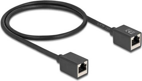Delock 90324 RJ45 Patchkabel CAT 6a S/FTP Ethernet LAN Kabel Schwarz 0,50 m - Bild 1