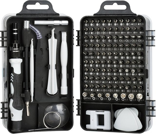 WEEKS 115-in-1 Präzisions-Magnetschraubendreher-Set mit 98 Bits in Schwarz und Lila für Computer- und Telefonreparaturen - Bild 1