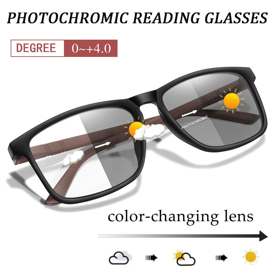 LOISRUBY Lesebrille, rechteckig, Vollrand, Kunststoff, schwarz, Unisex, Photochrome, Anti-Blaulicht - Bild 2