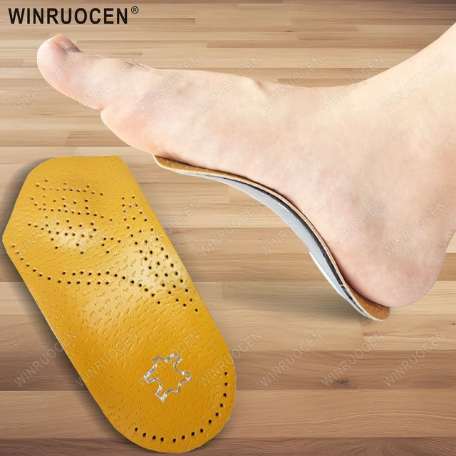 WINRUOCEN Orthopädische Leder Einlegesohlen, 3/4 Länge, Fußgewölbeunterstützung - Bild 1