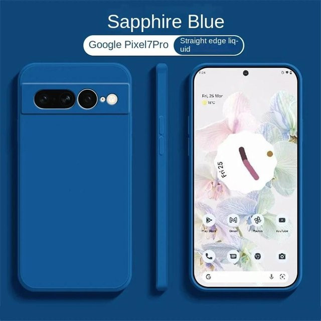 Stoßfeste Flüssigsilikon Handyhülle aus weichem TPU für Google Pixel 8 in Blau - Bild 1