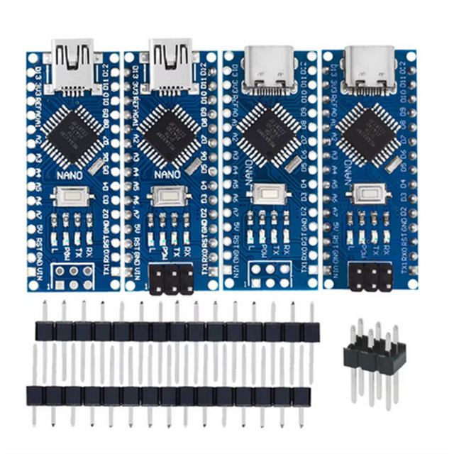 AOKIN Nano 3.0 Controller mit CH340 USB-Treiber und ATmega328P in Blau mit USB-C Anschluss - Bild 1