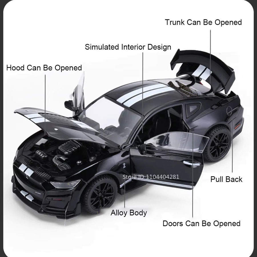 MAKEDA Mustang GT500 Accord, Druckgussmodell, 1:18, mit Licht und Sound - Bild 3
