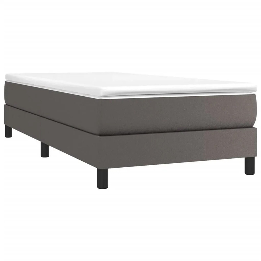 vidaXL Boxspringbettgestell aus Kunstleder in Grau, B/T/H: 80 x 200 x 25 cm - Bild 2