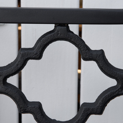 Outsunny Gartenbank im Vintage-Stil mit Karo Design aus Gusseisen und Stahl, Schwarz, B/T/H: 128 x 58,5 x 89 cm - Bild 8
