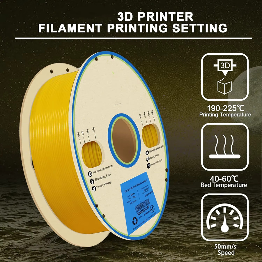 Filajoy3D PLA 3D-Drucker-Filament 1,75mm Gelb, im Dunkeln leuchtend, FDM, 500g - Bild 3