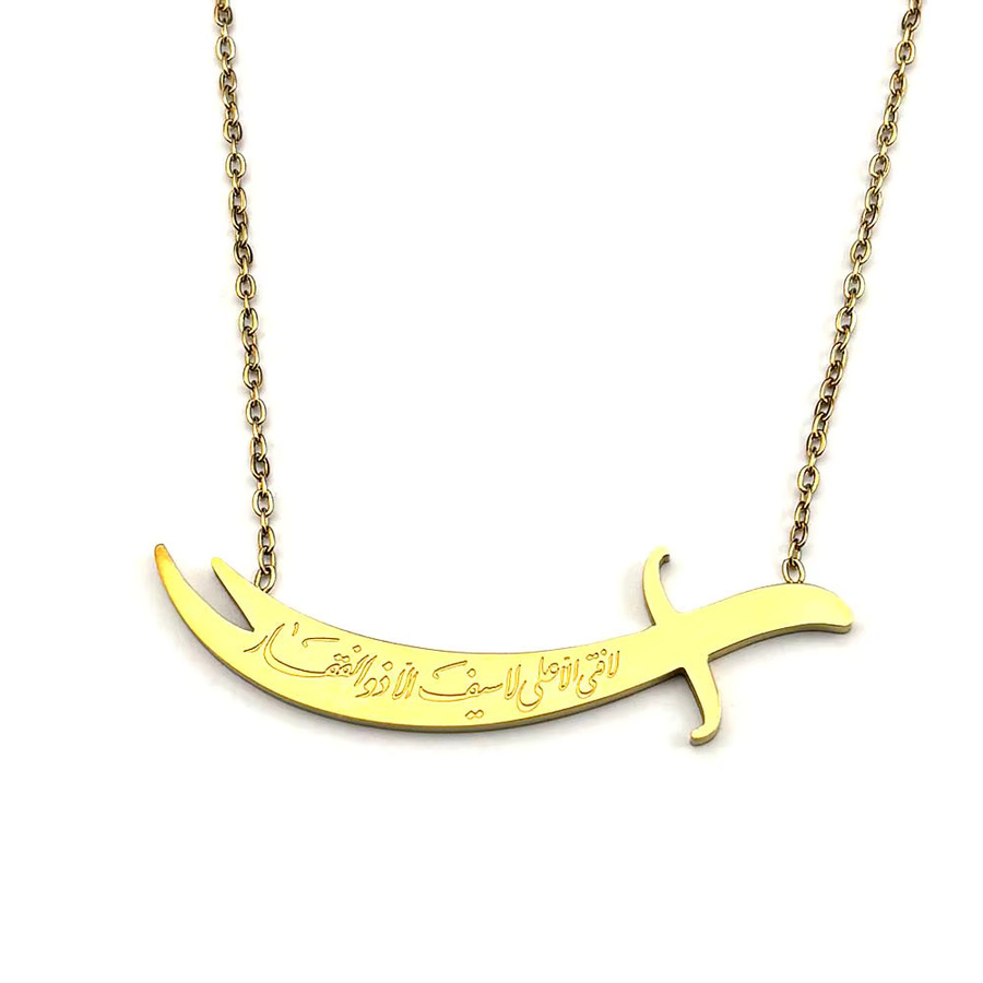 AFAWA Anhänger Halskette, Edelstahl, Gold, Unisex - Bild 2