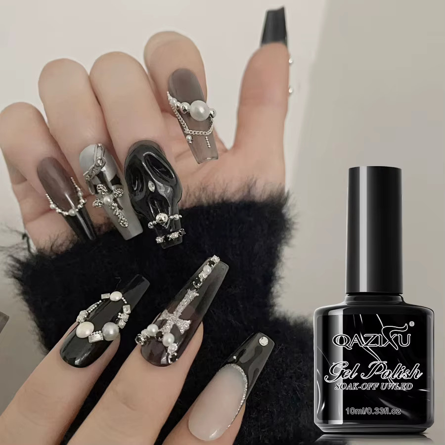 QAZIXU Nagellack, Schwarz, Glänzend - Bild 2