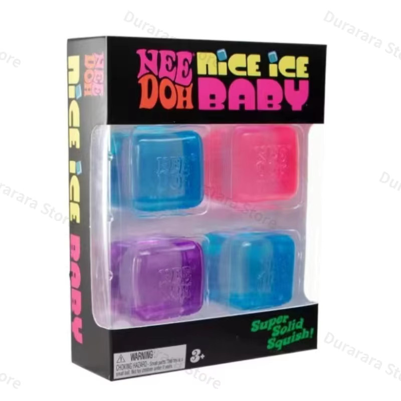 Needoh Nice Ice Baby Mini, quadratische sensorische Spielzeuge, 4er-Set - Bild 4