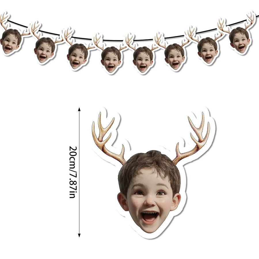 WEIGAO Fotobanner mit Rentiergeweih als Weihnachtsdekoration zum Aufhängen - Bild 3