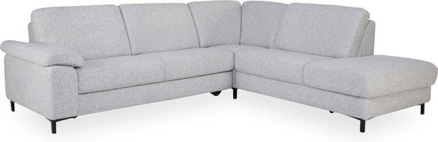 Polsterecke MONDO MAESTRA in Silber/Grau mit Stoffbezug und Kaltformauflage, L-Form rechtsseitig, B/T/H: 265 x 170 x 53 cm - Bild 1