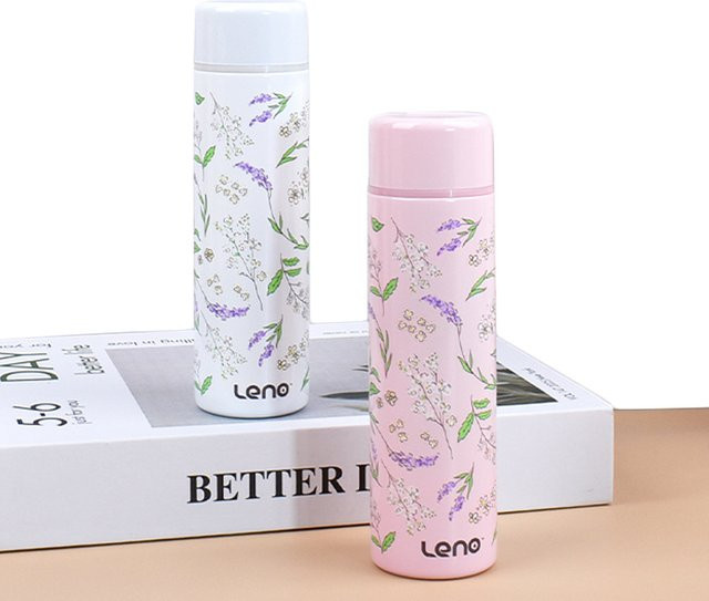 Leno Mini-Vakuumisolierte Wasserflasche, tragbarer Reisebecher für Kinder und Frauen, Weiß, 140 ml - Bild 1