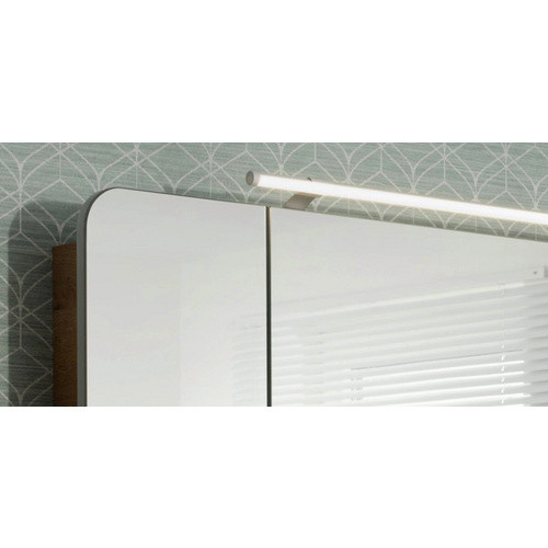 Fackelmann Spiegelschrank Milano in Asteiche mit integrierter LED-Beleuchtung und Softclose-Türen, B/H/T: 110 x 78 x 15,8 cm, Grau/Braun - Bild 3