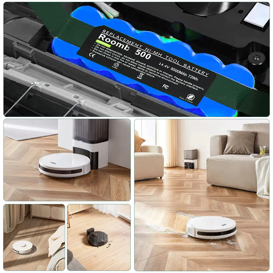 Turpow Li-Ionen-Akku 5000mAh für iRobot Roomba 500 600 700 800 Serie, 14,4V, Blau - Bild 6