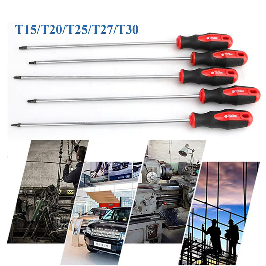 DAZZLEEX Torx-Schraubendreher aus Chrom-Vanadium-Stahl, magnetisch, extra lang, Länge: 400 mm - Bild 2