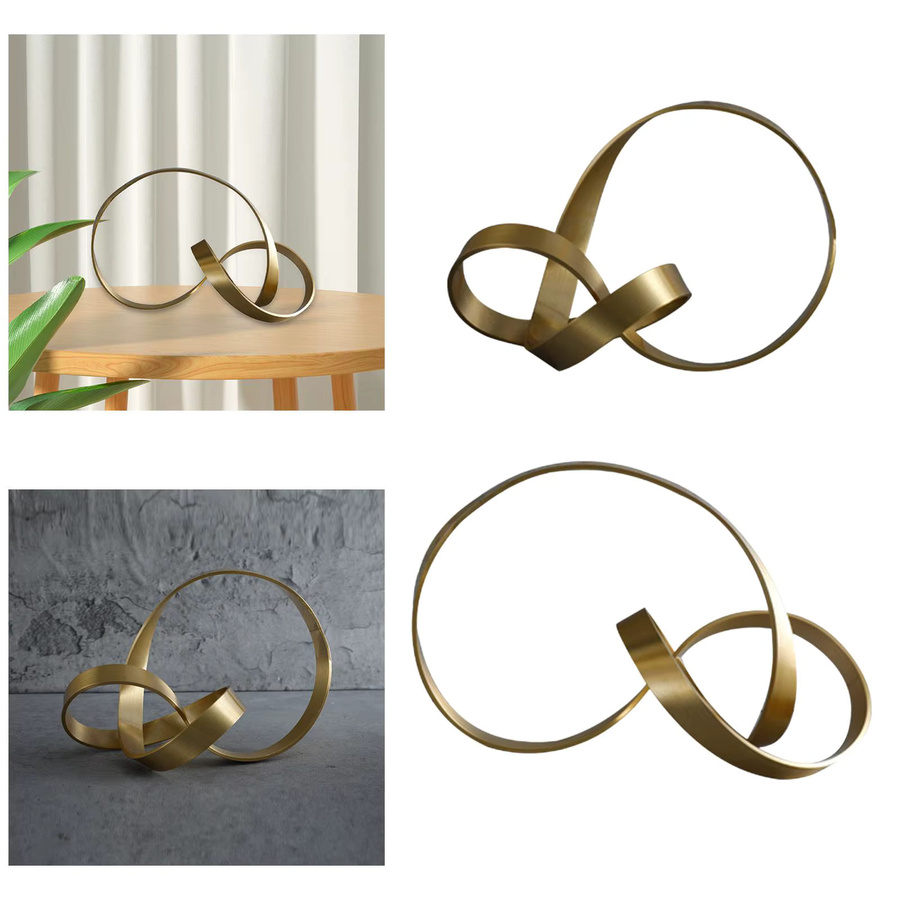 Homyl Goldene Metall Ornament Figuren Abstract Twist Deko für dein Zuhause - Bild 3