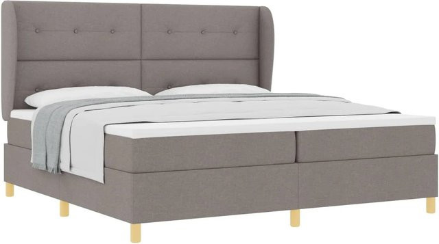 vidaXL Boxspringbett mit Matratze in Taupe, Breite: 90 cm, Tiefe: 190 cm - Bild 1