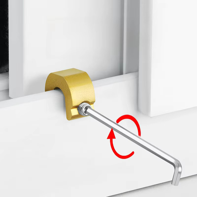 Aluminium Legierung Fenster Stopper und Schiebetür Limiter in Silber zur Kindersicherung und als Anti-Diebstahl-Schloss - Bild 2