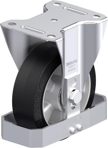 Blickle B-ALEV 150K-FS Stahlblech-Bockrolle in Schwarz und Silber mit 150 mm Rad-Durchmesser und 400 kg Tragfähigkeit - Bild 1