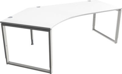 Schäfer Shop Genius Winkelschreibtisch MODENA FLEX in Weiß mit Bügelfuß und linkem Ansatz, Breite: 216,5 cm - Bild 1