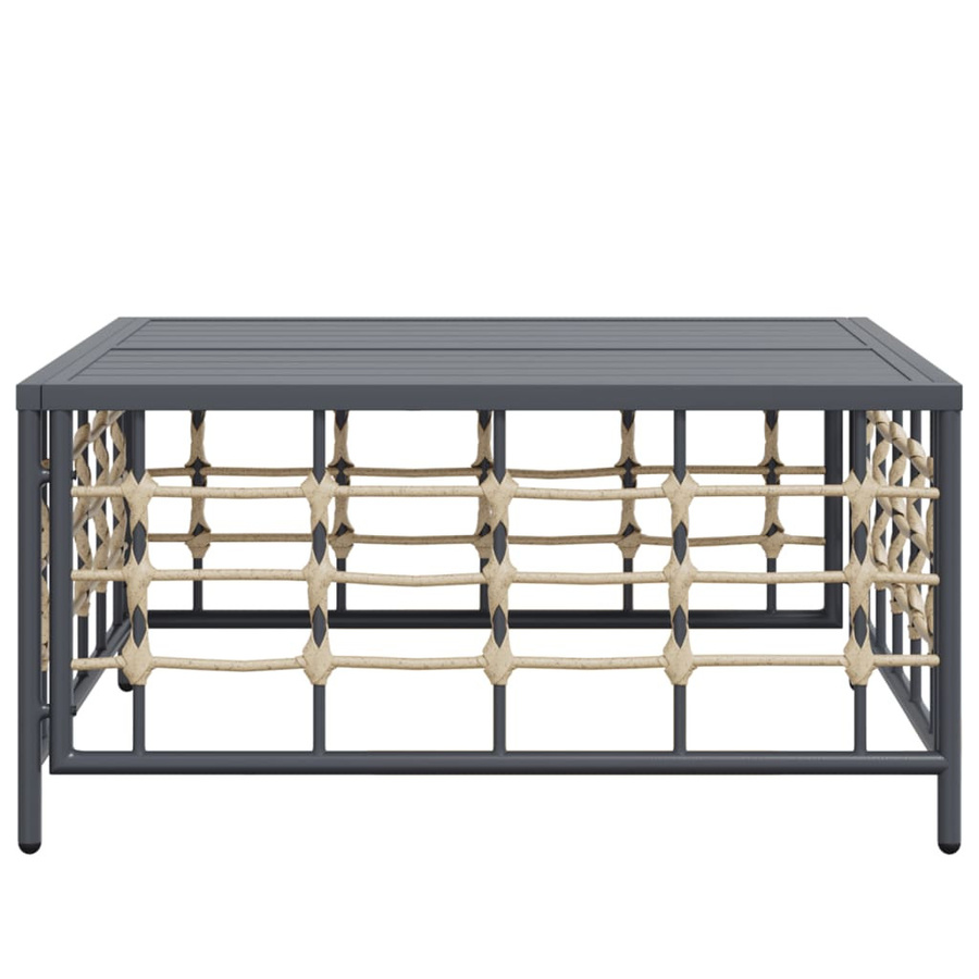 Vidaxl Gartentisch aus Polyrattan in Anthrazit, B/T/H: 70 x 70 x 34 cm - Bild 2