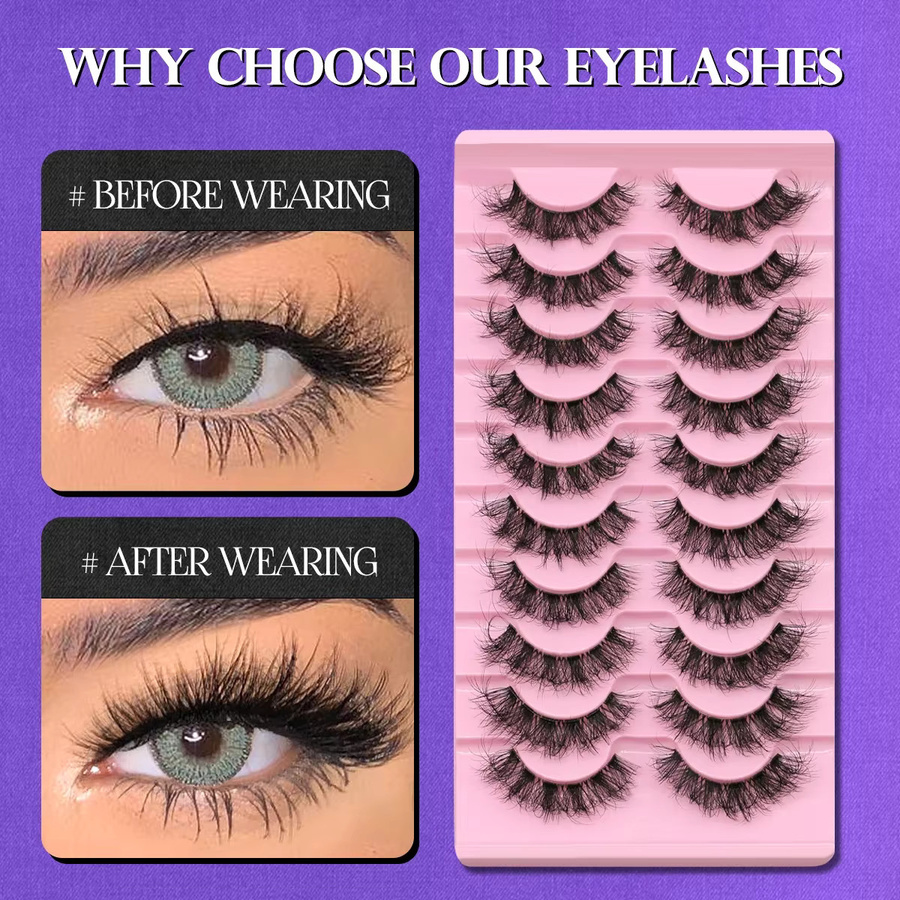 Veltrinay Falsche Wimpern, Katzenaugenwimpern, Wispy Lashes - Bild 5
