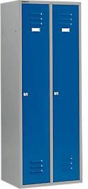 Schäfer Shop Select Kleiderspind mit 2 Abteilen und Zylinderschloss in Weißaluminium/Enzianblau - Bild 1