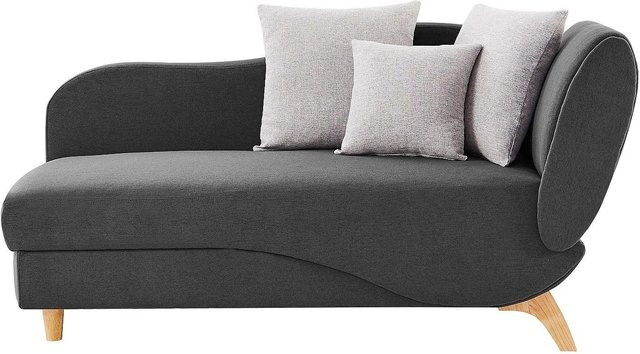 Vente-unique Recamiere Penelope mit Schlaffunktion in Anthrazitgrau, linksseitig, Breite: 160 cm - Bild 1