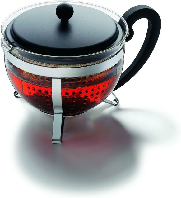 Bodum Chambord Teebereiter mit Infuser in Transparent und Schwarz aus Glas, Kunststoff und Edelstahl - Bild 1