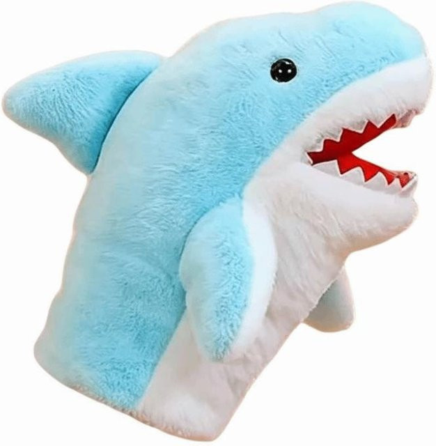 Linyi toy Interaktiver Haifisch-Handpuppe, Plüsch-Spielzeug, Blau - Bild 1