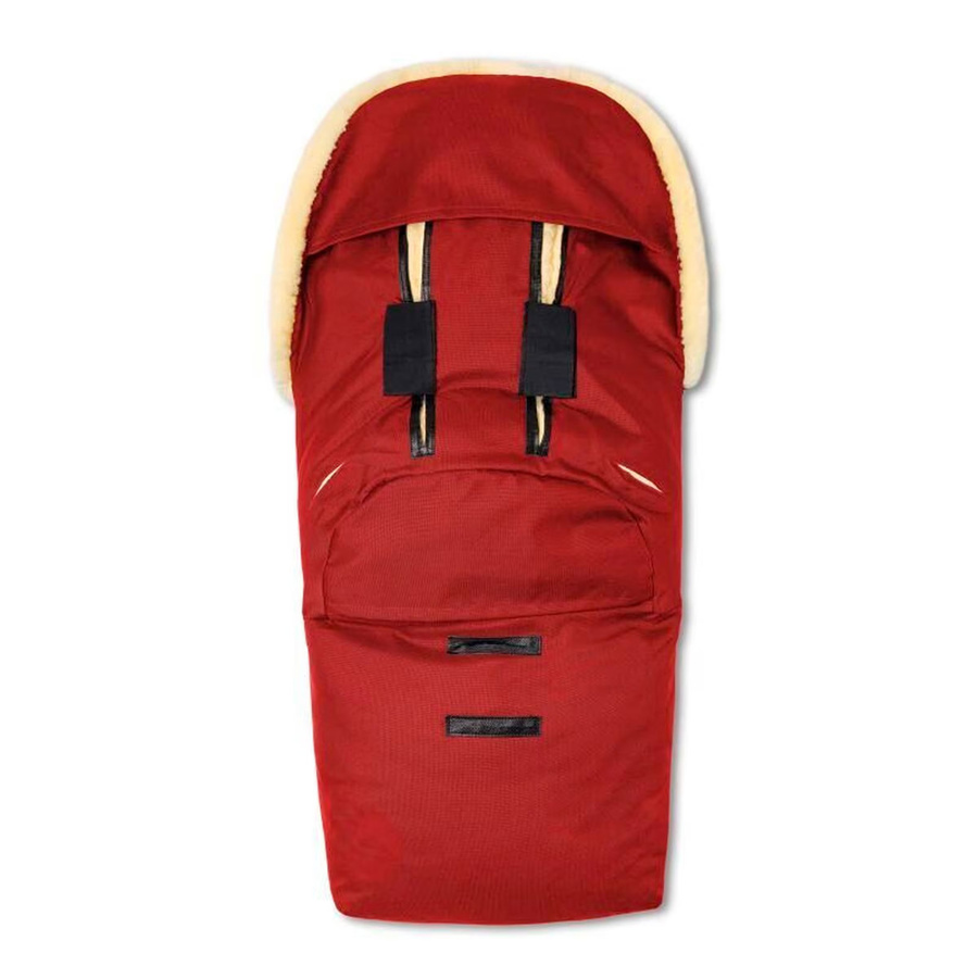 Hofbrucker Kinderwagen Lammfell-Fußsack Polaris in Rot mit reflektierenden Elementen und Oeko-Tex 100 Zertifizierung - Bild 2