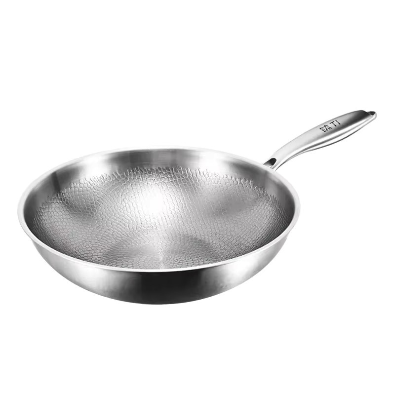 KENGQIANG Titan Wok mit flachem Boden, unbeschichtet, Silber - Bild 2