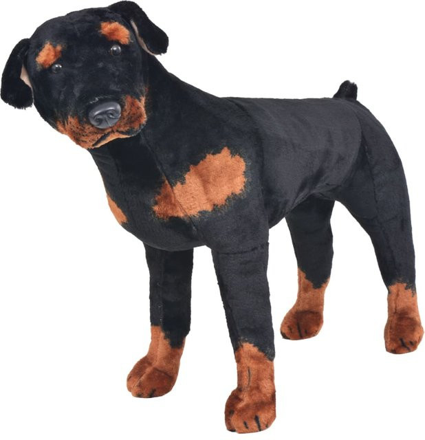 VD Home Furnishing Plüschhund Rottweiler, Plüschtier, Schwarz und Braun, XXL, ab 3 Jahren - Bild 1
