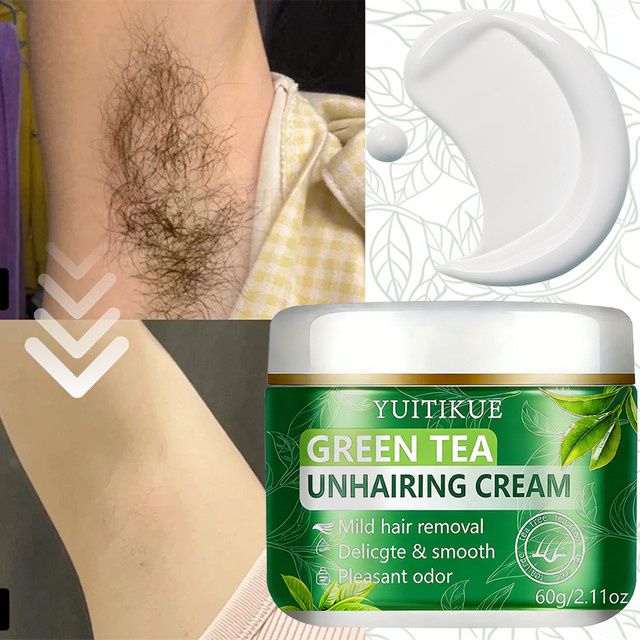 YUITIKUE Haarentfernungscreme Grüntee, 60g, Herren - Bild 1
