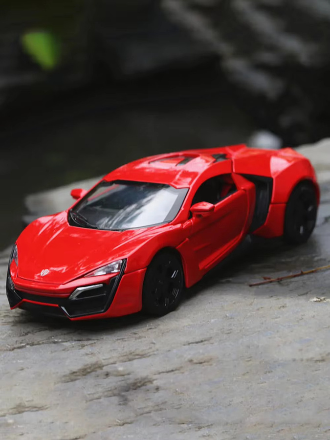 Lykan Sportwagen Modell, 1:32, Metall, Blau, mit Licht und Sound - Bild 4
