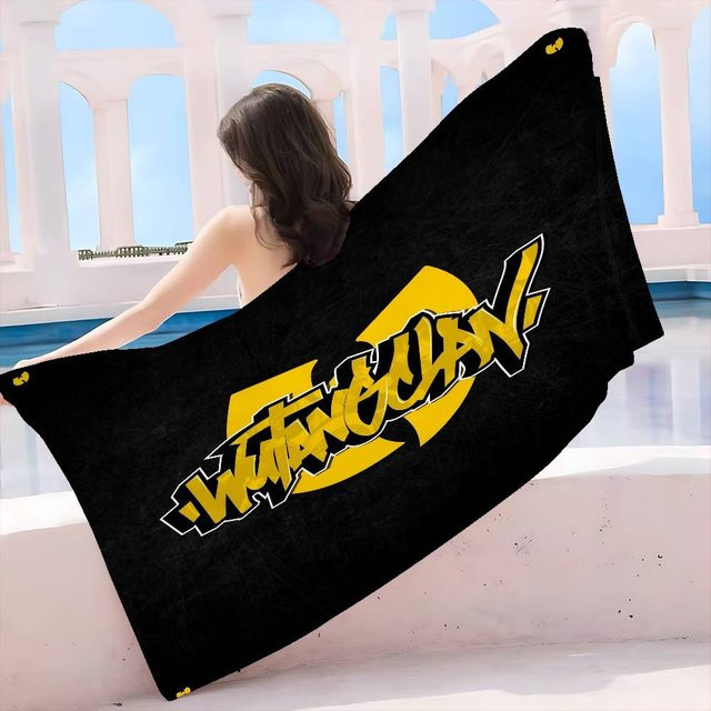 Potdemiel Strandtuch Wu-Tang-Clan Hip-Hop Design, Mikrofaser und Baumwolle, schnelltrocknend und saugfähig, Mehrfarbig, B: 76 cm, L: 182 cm - Bild 1