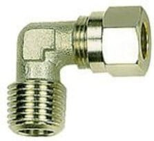 Riegler Winkel-Einschraubverschraubung aus Messing, R 3/8 Zoll, Rohr-Außendurchmesser 10 mm - Bild 1