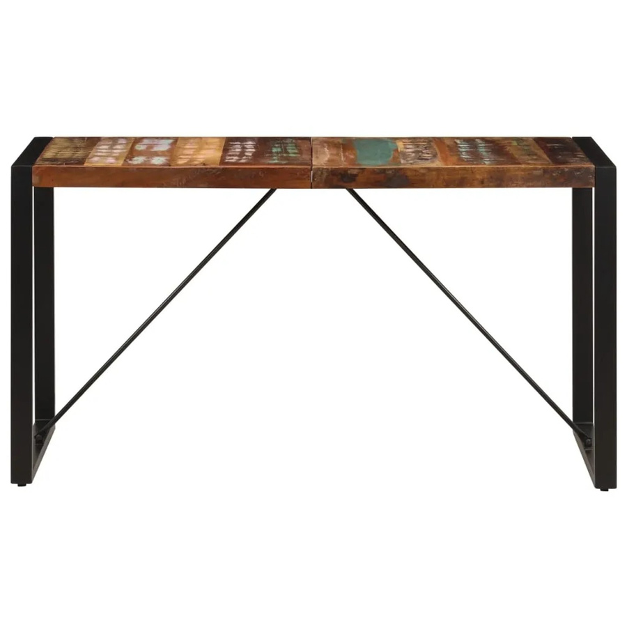 vidaXL Esstisch aus Massivholz in Braun, rechteckig, B/T/H: 140 x 70 x 75 cm - Bild 2